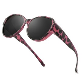 LVIOE Polarised Fit-over Sunglasses Women Round Frame Over Glasses with UV Protection