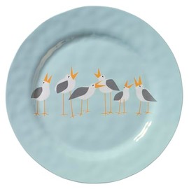 Merritt Designs Seagulls by Kate Nelligan 11.5-inch Dinner Plate, Set of 6, Multicolor