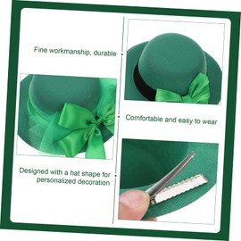 Healeved 2pcs Top Hat Hair Clip Women Mini Hat Bow Adults Let Novelty Decorative Hairpins Accessory Decor Knot Girl Holiday Hairpin Bonnet Green Pulp