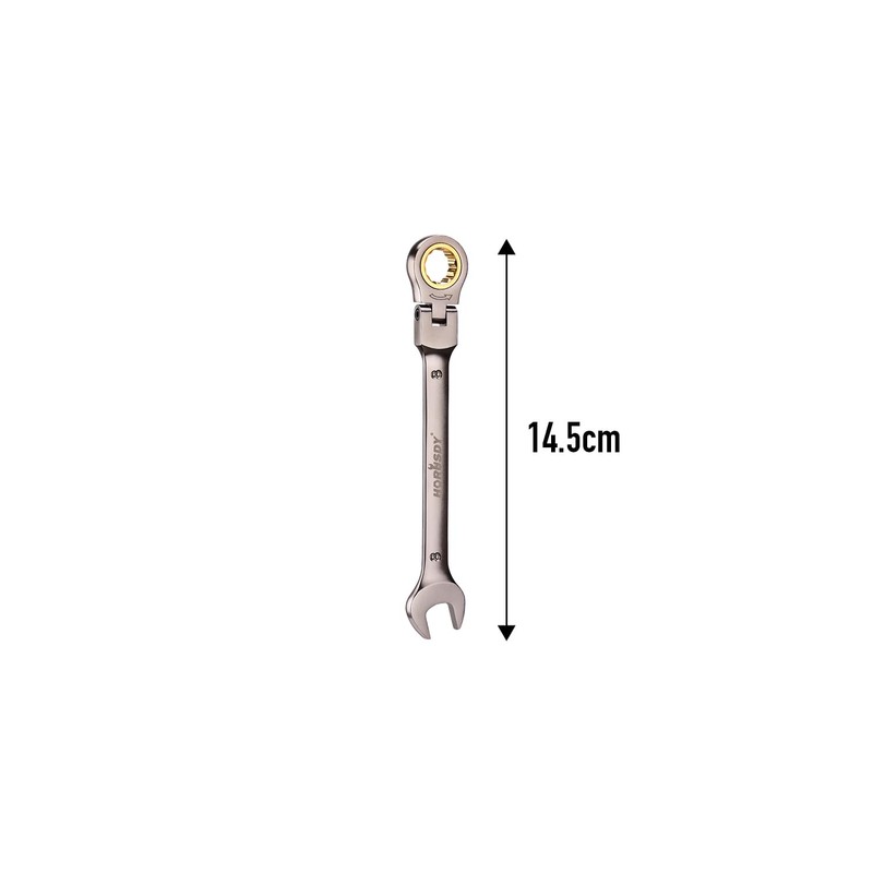 HORUSDY Flexible Head Ratchet Spanner, 8MM Metric Wrench Ratcheting Combination