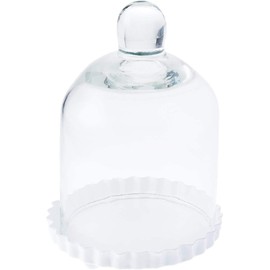 Weddingstar Inc. Mini W/White Base Glass Bell Jar, 3'' x 3'' x 4'' H