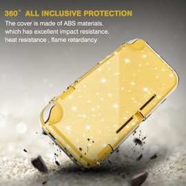 DLseego Protective Case for Switch Lite, Clear Sparkle Full Wrap Protector Cover Case Shockproof Design Hard PC Switch Lite Case, Transparent Crystal