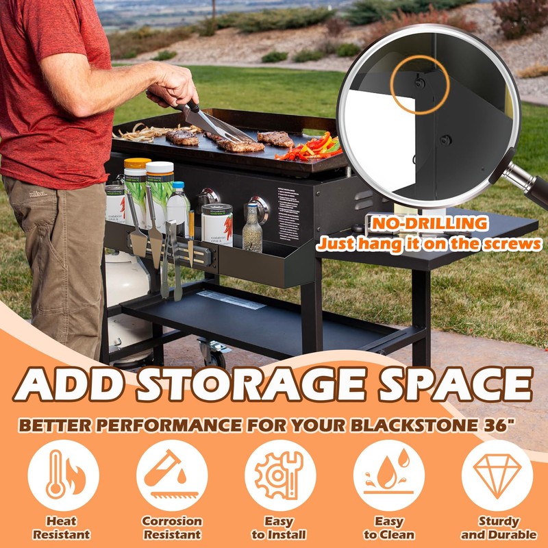MOASKER Front Griddle Caddy for Blackstone 36" Griddle, Accessories Storage