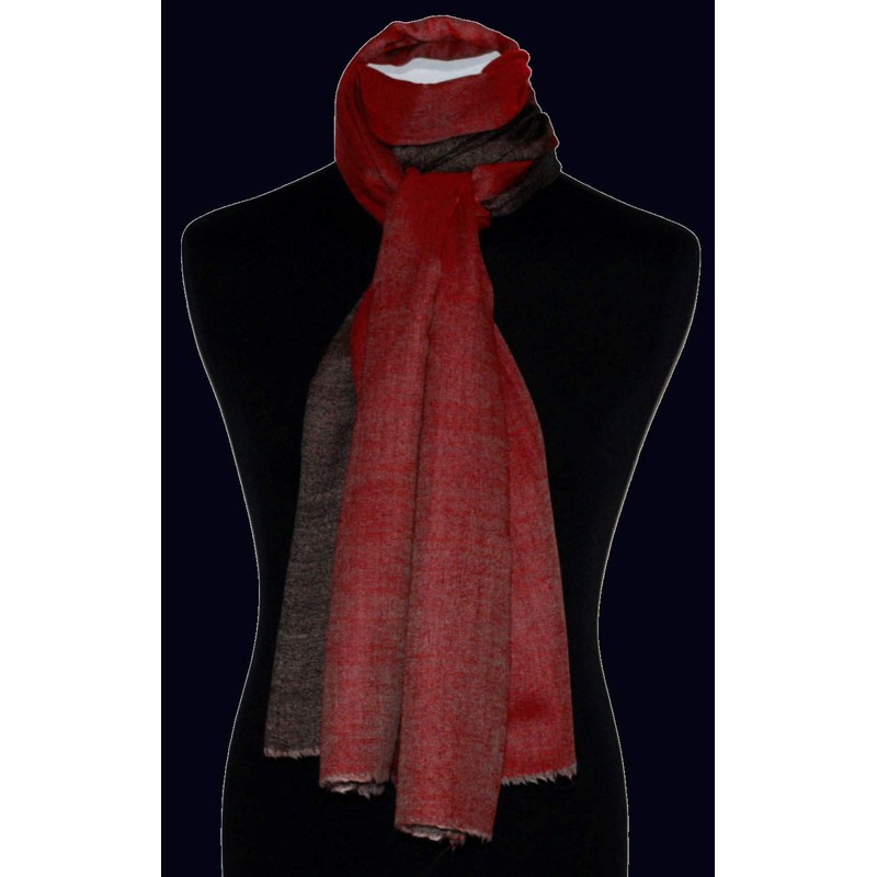 Lorenzo Cana Women's Reversible Scarf 100% Cashmere Woven Two-Tone, black/red