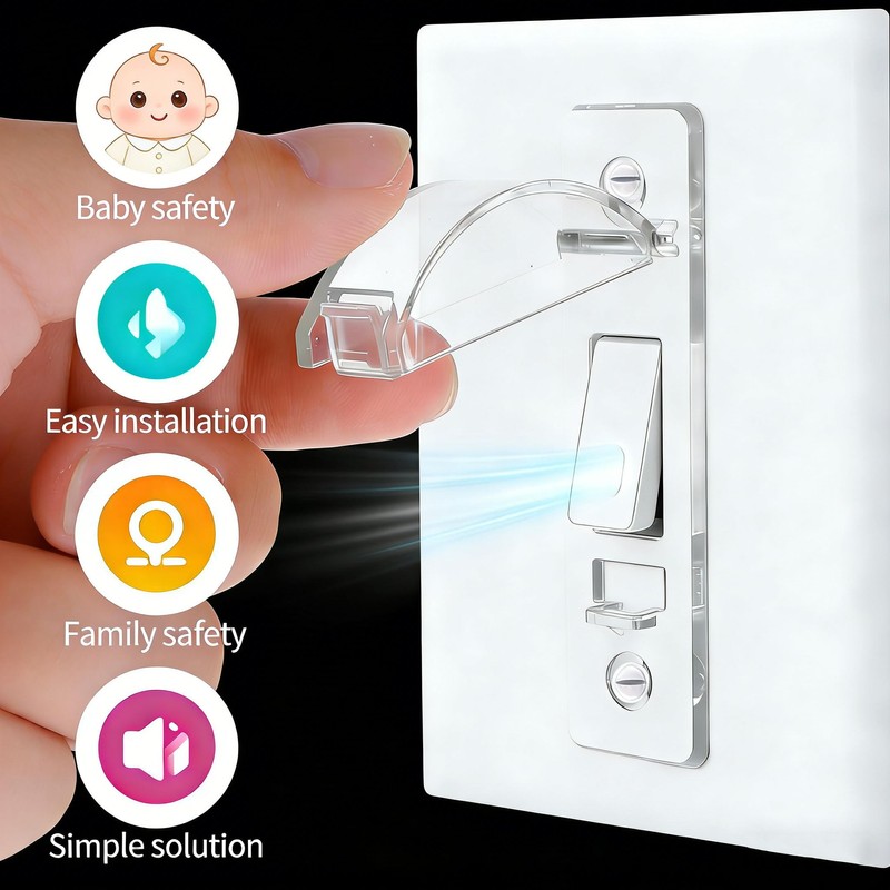 ZEFTV 2 Pack Toggle Light Switch Cover Guard Child Proof