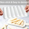 Fchil Silicone Eclair Mold, 6-Cavity Hot Dog Bun Pan, Finger