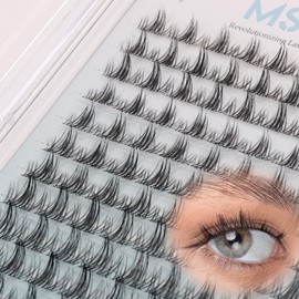 MSCICI GraceFairy.03 Lash Clusters 8-16mm Lite Manga Eyelash Clusters C Curl - Wide Invisible Lash Band DlY Natural Manga Look Spiky Anime Individual Lashes Clusters Without Glue Tweezers