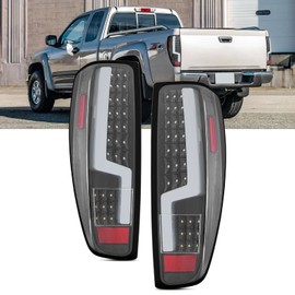 Aresparts LED Tail Lights Fit for 2004-2012 Chevy Colorado/GMC Canyon Isuzu i-280 i-290 i-350 i-370 Compatible Replacement GM2800164 GM2801164 Taillight Assembly, Black Housing with Clear Lens