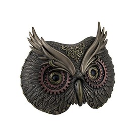 Metallic Bronze Steampunk Owl Head Wall Mask