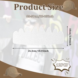 12 Pcs White Felt Hat Sweat Liner Sports Sweat Protector Reusable Guard Liner No Sweat Hat Liners for Men for Baseball Caps Shaper Fitter Inserts Flexible Washable