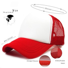 12 Pack Sublimation Blanks Mesh Trucker Hats Bulk, DIY Printing Baseball Hat Wholesale, Sports Outdoor Snapback Dad Hat (Colorful, 12)