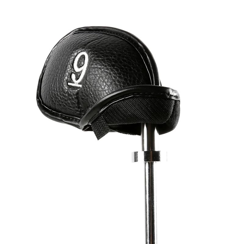 12 Pcs Golf Club Head Covers with Embroidered Labels, Leather