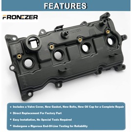 Engine Valve Cover with Gasket Bolts & Oil Filler Cap Compatible with 2013-2018 Nissan Altima 2016-2017 Nissan Murano 2014 Nissan Pathfinder 2014-2017 Nissan Rogue Infiniti QX60 2.5L Part# 13264-3KY0A