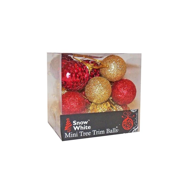 20 Pack 30mm Sequin and Glitter Christmas Tree Baubles -