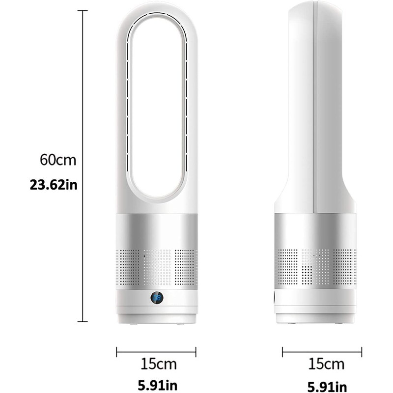 Bladeless Cooling Fan, 23.62 inch Tower Fan, 80° Oscillating Pedestal