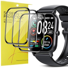 for Sudugo P66E Smart Watch 1.85 inch Screen Protector, [3 Pack] 3D Full Coverage PET Soft Screen Protector Film Compatible with Poounur, Ddidbi, Nerunsa P66E/P66E 1.85"/Sudugo P66E Smart Watch, 1.85"