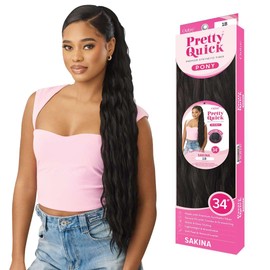 Outre Pretty Quick - Drawstring Pony - Sakina (OFF BLACK 1B)