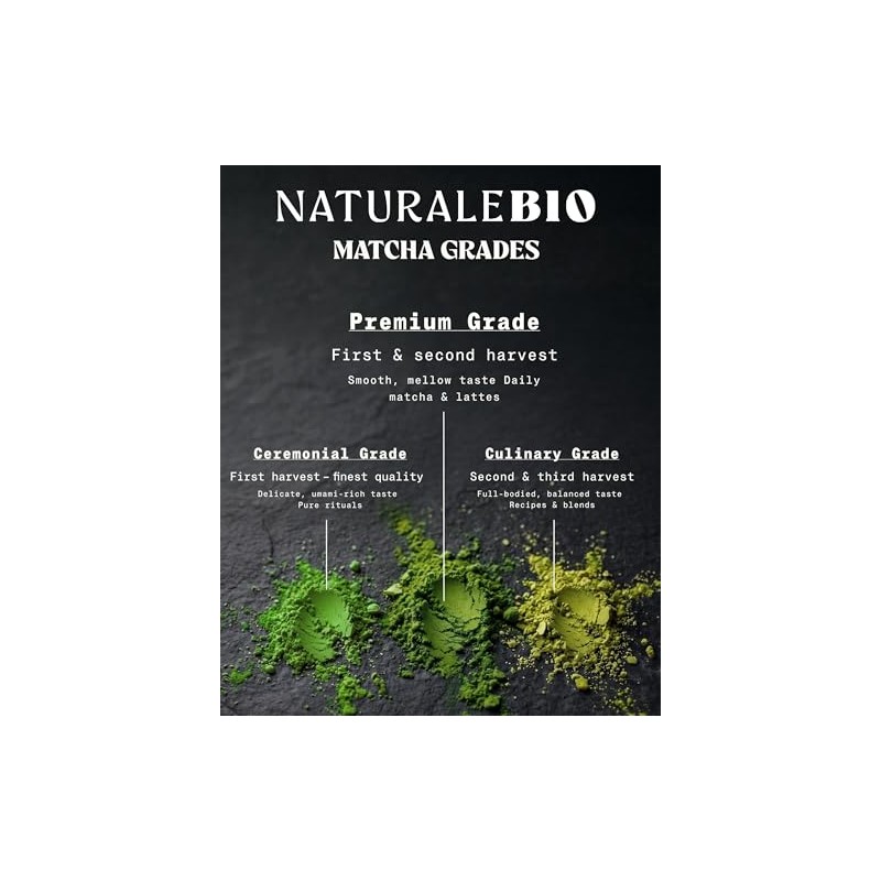 NaturaleBio Organic Matcha Green Tea Powder - Premium Quality