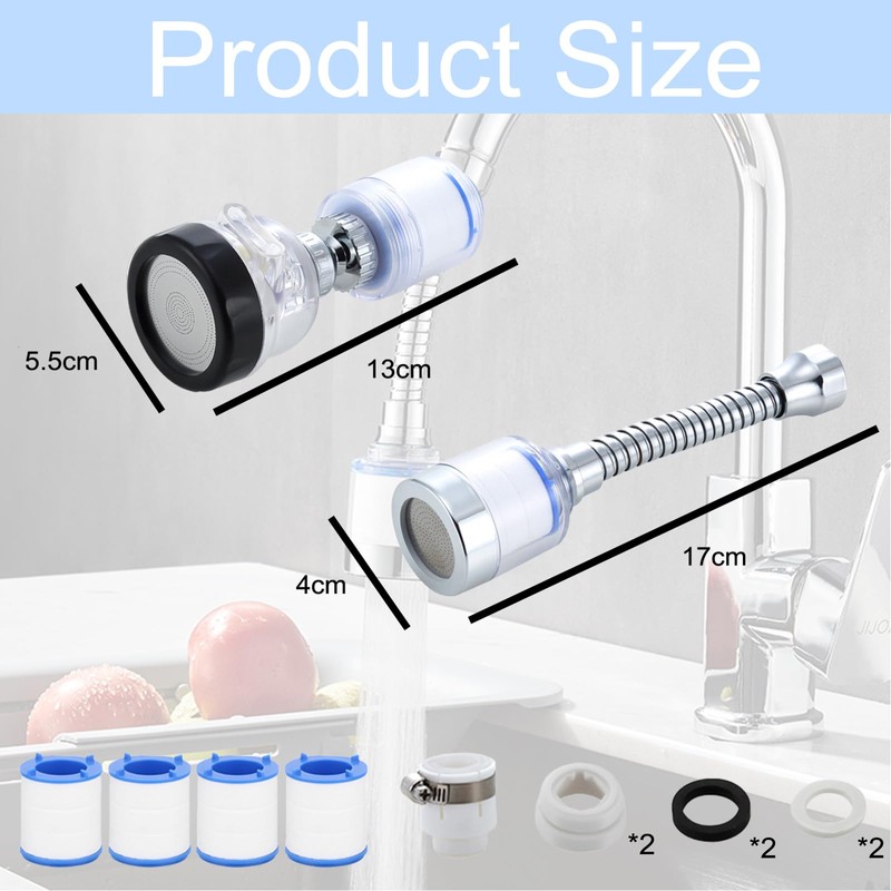 SUpoetry Pack of 2 Transparent Tap Filter, Tap Filter Attachment,