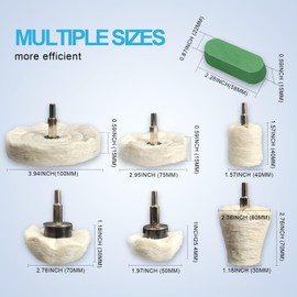 Neeki 6 Drill Polishing Wheels and 3 Polishing Compounds, Multi-Specification Polishing Wheel Kit, Suitable for Metal, Stainless Steel, Jewelry, Wood, Ceramic, Glass and Other Wheel Polishing Tools.