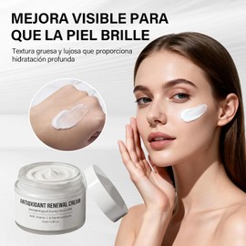 Crema Renovadora Antioxidante 50ml Vitamina C y Madecassósido(2PC) Hidratación diaria, unifica tono, calma piel sensible, refuerza barrera cutánea, textura ligera sin grasa