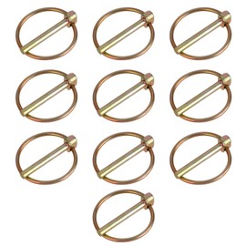3/16” 10 PCS Lynch Pin Assortment Kit, Linch Pin with Ring, Heavy Duty Lynch Pin Shaft Locking Pin Clips Hardware Pins for Farm Tractors Trucks Mower Trailers Trolleys Carriages (4.5x36mm)