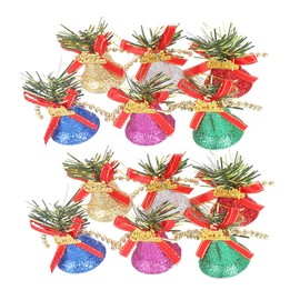 Ciieeo 12 Pcs Large Plastic Jingle Bells for Christmas Tree Decoration Festive Hanging Ornaments with Merry Christmas Letters Xmas Bells for Home