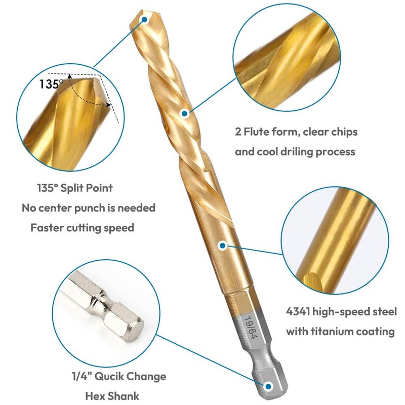 Saipor 11 Pieces Stripped Screw Extractor Set, Reverse Drill Bit