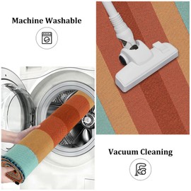 Lahome Rainbow Woven Washable Boho Rug, Ultra-Thin 3x5 Kids Rug for Bedroom Playroom Nursery, Cotton Reversible Carpet for Entryway Living Room Office(3'x 5', Blue)