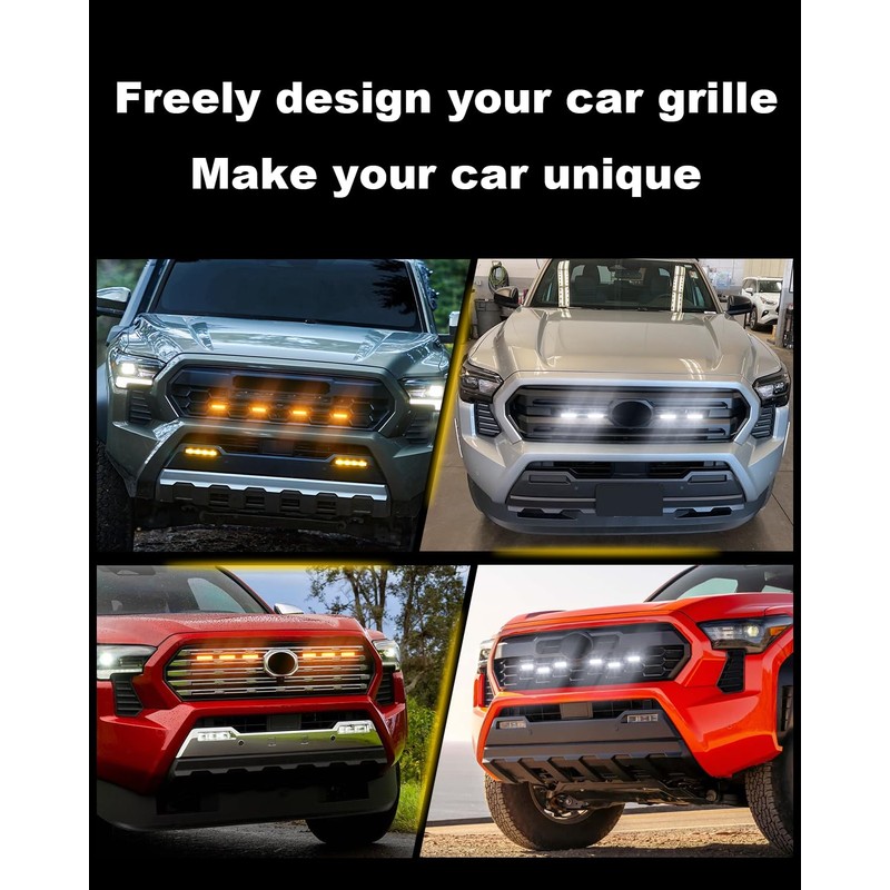 Amber Grill Lights for 2024 Toyota Tacoma LED Grille Lights