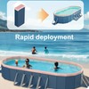RockRain 2.8m Oval Inflatable PVC Pool: Dark Blue Large Garden