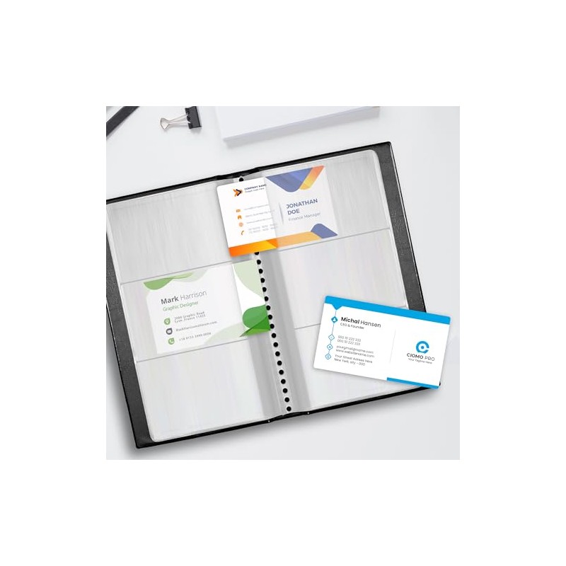 Professional Business Card Holder/Book with Black Cover Holds 300 Business