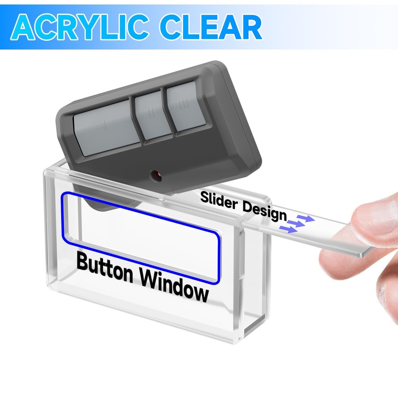 Acrylic Garage Door Opener Holder, Wall Mount Clear Case for