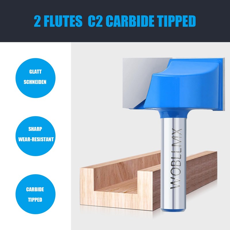 WOBLLMX 8 mm Shank Floor Cleaning Cutter Diameter 25 mm