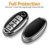 Compatible with Nissan Key Fob Cover with Leather Keychain,Soft TPU