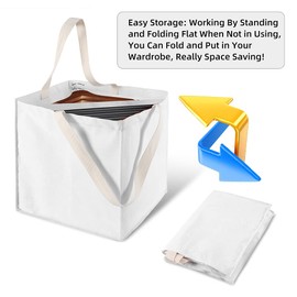 Clothes Hanger Organizer Holder for Space Saving, Fresheracc Hanger Triangle Storage Bag with Handles for Closet Tidier Laundry Rooms Wardrobe Drying Rack(Square)