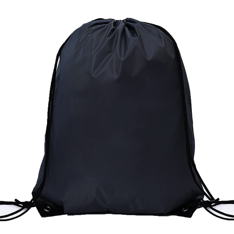 CODOBON Mochila con cordón a granel, bolsa de poliéster, Negro