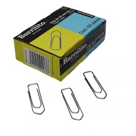 Barrilito Clip Estandar Barrilito Clp33r Caja Con 100 Pzs No.1 Color Plata