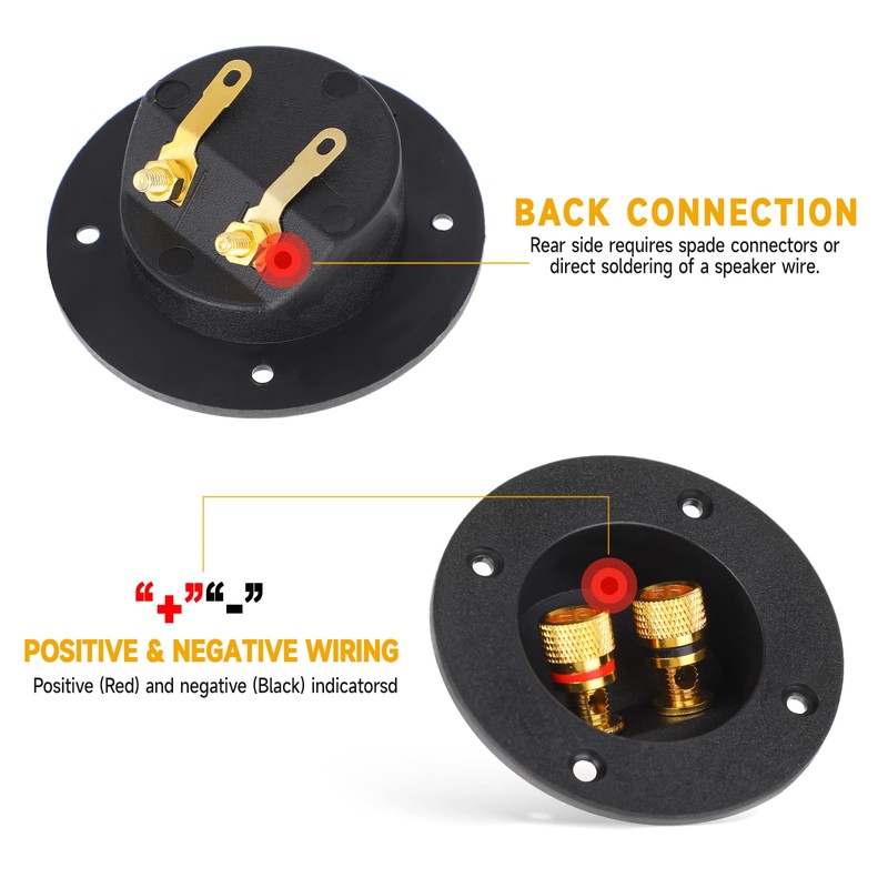 2 Pcs Speaker Sub Box Terminals Cup for Subwoofer Box