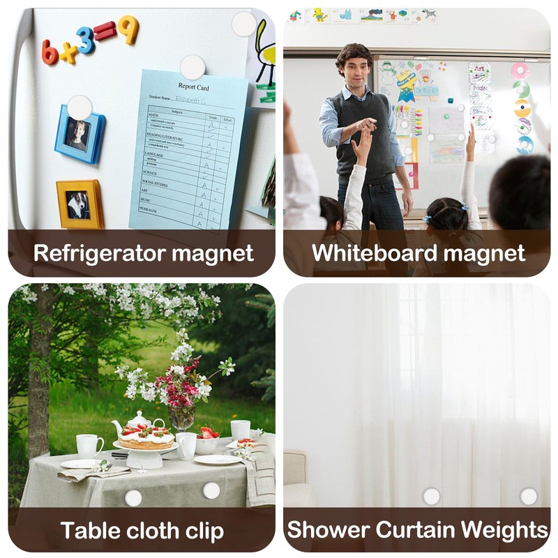 8 Pack Shower Curtain Weights, Rubber Covered Magnetic Curtain Weights,