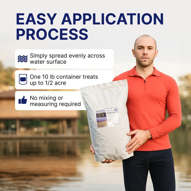 MuckMaid Pond Bottom Enhancer - Natural Lake Bottom Conditioner -