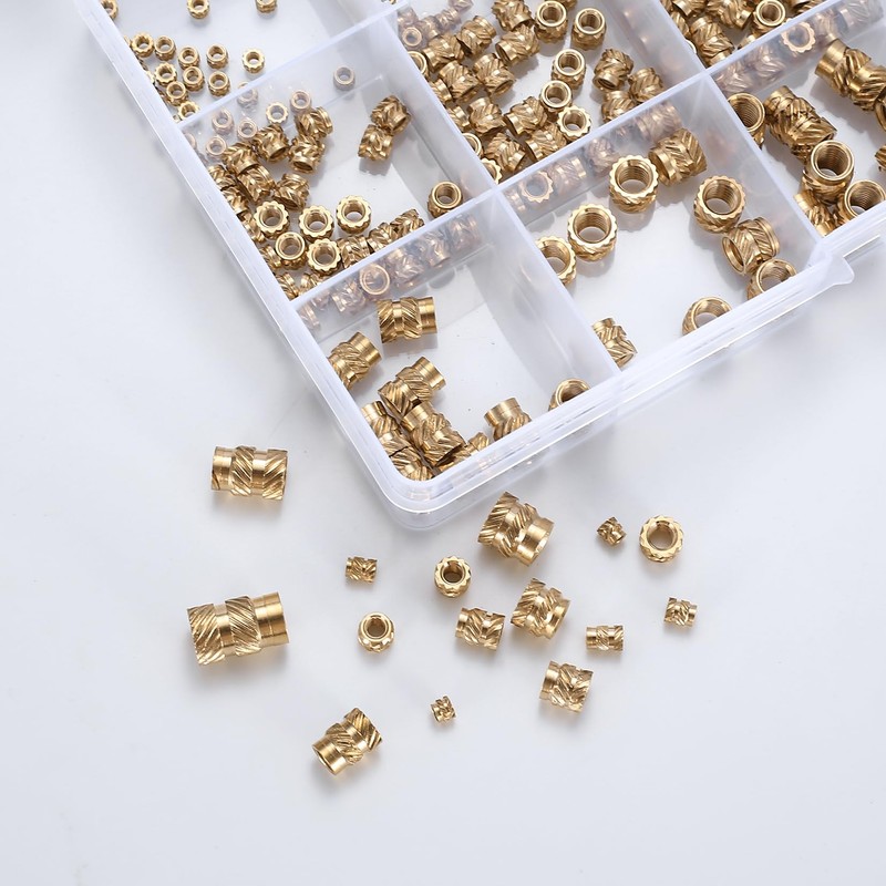 300 Pcs Brass Knurled Threaded Inserts, M2 M2.5 M3 M4