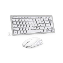 TECKNET Wireless Keyboard and Mouse Combo, Mini Cordless Computer Keyboard and Mouse Set 2.4GHz, Silent Adjustable 1600 DPI, Quiet Click, Lag-Free for Computer, Laptop, PC, Windows, Mac, Chrome OS(SS)
