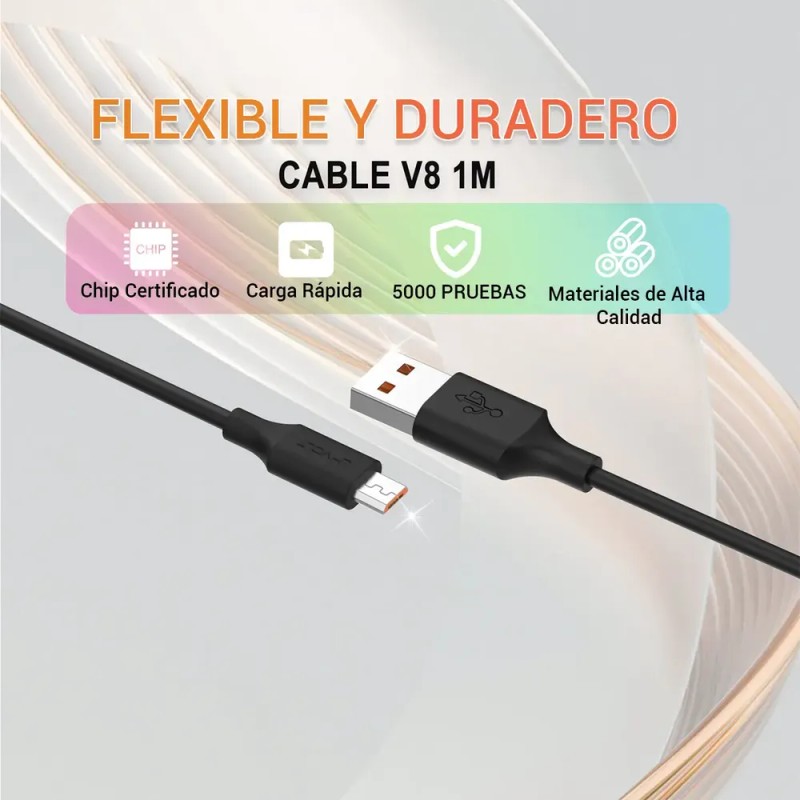 Pack de 10 Cables USB a Micro USB (V8) de
