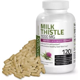 Milk Thistle 1000 Mg Bronson 120 Capsulas Sabor Neutro