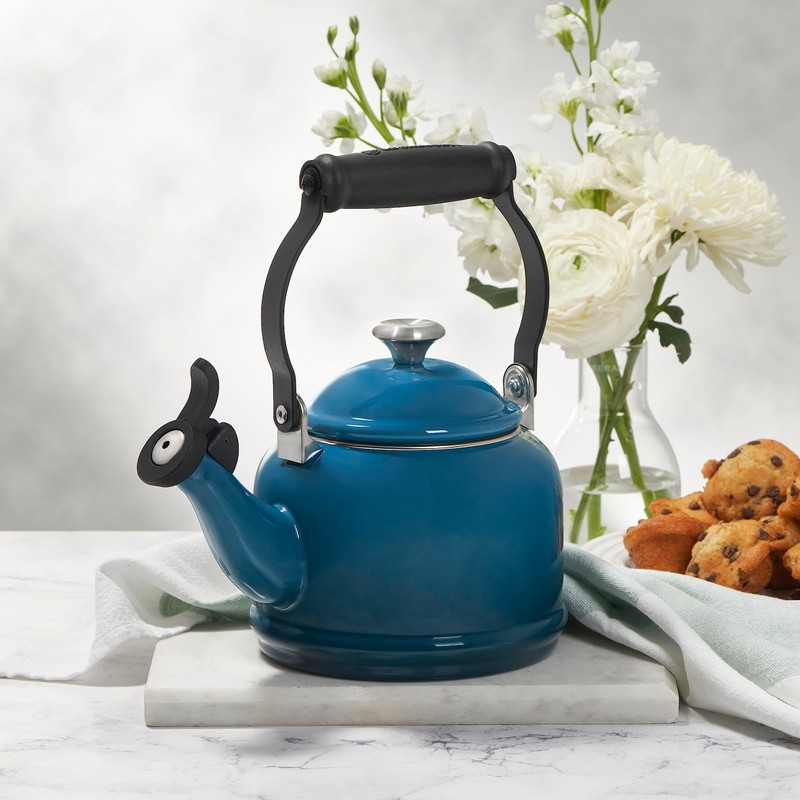 Le Creuset Enamel On Steel Demi Tea Kettle with Metal