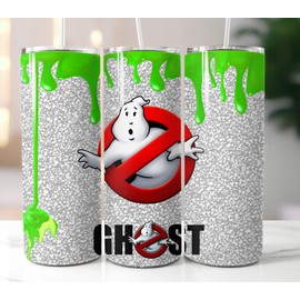 N/A Ghostbusters Ghost Tumbler 20oz Travel Mug Stainless Steel Cup Straw Lid