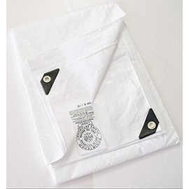 14' x 20' White FIRE/Flame Retardant Heavy Duty Poly TARP (Finished Size Approx. 13'6" x 19'6")
