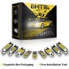 BMTxms 8x White LED Bulbs Interior Lights Package Kit For