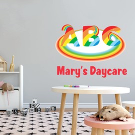 Multicolored Daycare Alphabet Peel and Stick Wall Decals - Custom Name Giant Wall Decal- Vinyl Sticker Decoration for Daycare Classroom or Playroom-Size : 30" x 21".